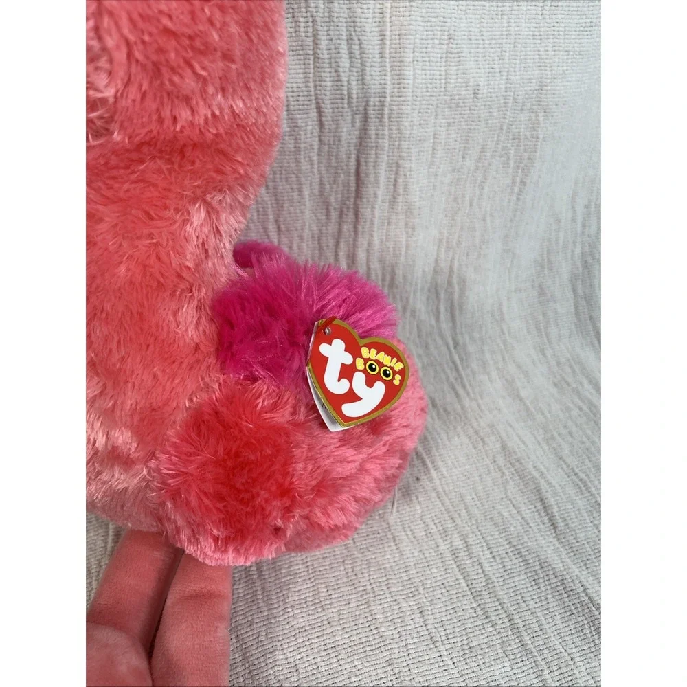 Ty Beanie Boos Flamingo Plush Bird Stuffed Animal Gilda‎ Gold Black Pink 10